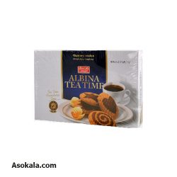 بیسکویت پذیرایی دورنگ کره ای آلبینا تی تایم شیرین عسل Tea Time وزن 300 گرم