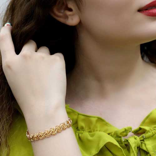 قیمت دستبند زنانه ژوپینگ طرح طلایی حلقه ای