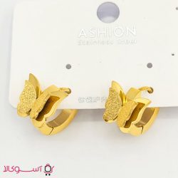 گوشواره حلقه ای زنانه طرح پروانه طلایی ارزان