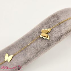 دستبند یا پابند زنانه طرح پروانه طلایی ارزان